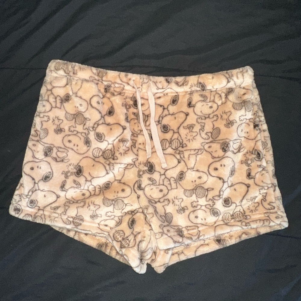 Peanuts Tan Fleece Lounge Shorts